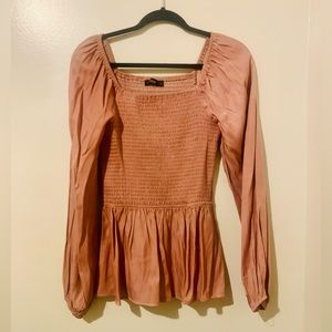 NWT dusty rose peplum blouse